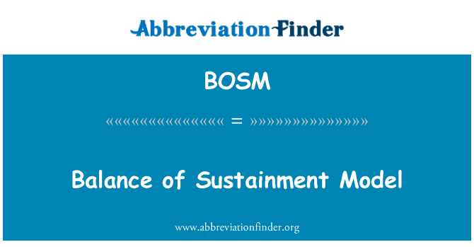 BOSM: Balanso Sustainment modelio