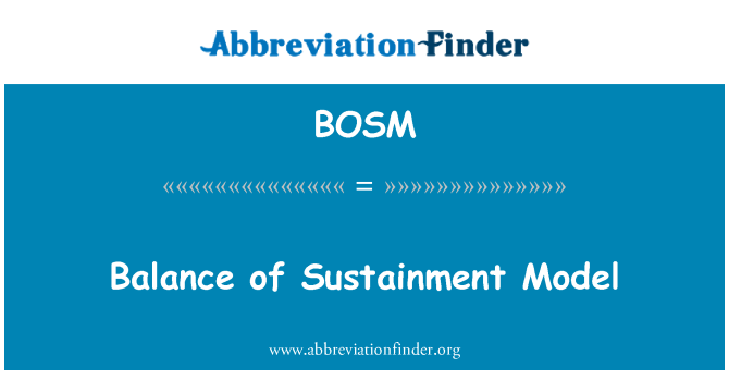 BOSM: Denge Sustainment modeli