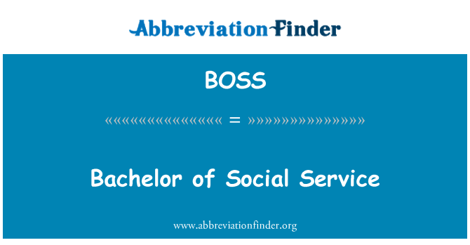 BOSS: Bachelor of Social Service