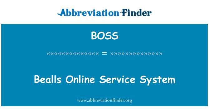 BOSS: Bealls Layanan Online sistem