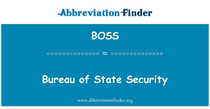 BOSS: Bureau of State Security