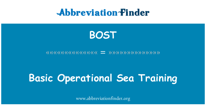 BOST: Osnovne operativne more Training