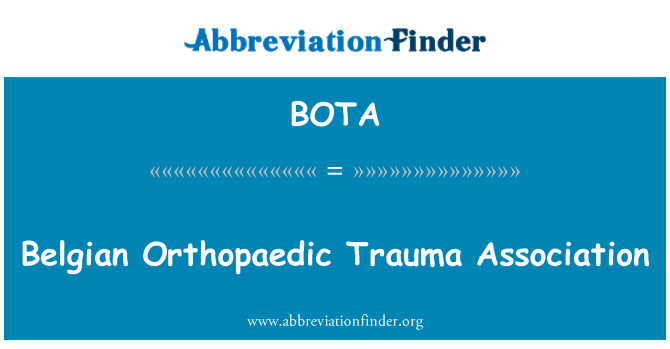 BOTA: Cymdeithas trawma orthopedig yng Ngwlad Belg