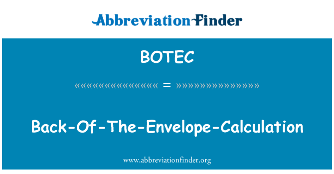 BOTEC: واپس-کے--لفافہ-کا حساب