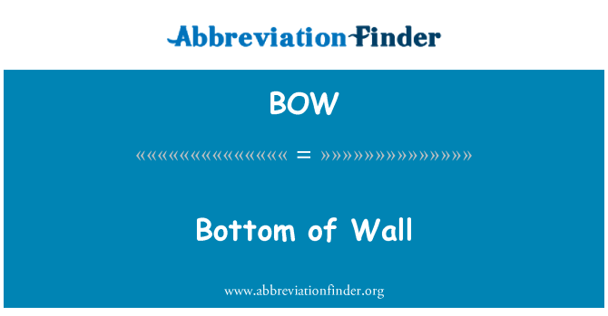 BOW: Bawah dinding