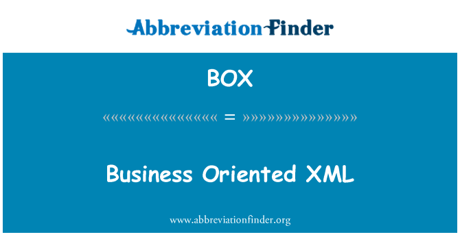 BOX: Podnikání orientovaný XML