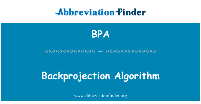 BPA: אלגוריתם Backprojection