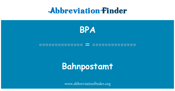 BPA: Bahnpostamt