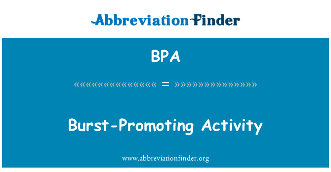 BPA: Burst podpora činnosti