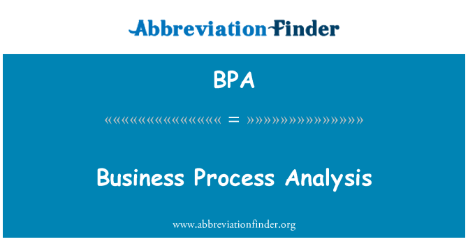 BPA: Business Process Analysis