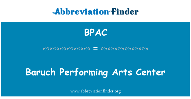 BPAC: Baruch provedení Arts Center