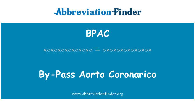 BPAC: By-Pass Aorto Coronarico