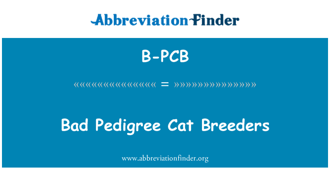 B-PCB: Špatný rodokmen Cat Breeders