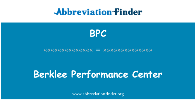 BPC: Berklee 성과 센터