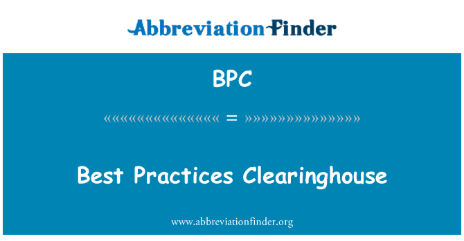 BPC: Clearinghouse amalan-amalan terbaik