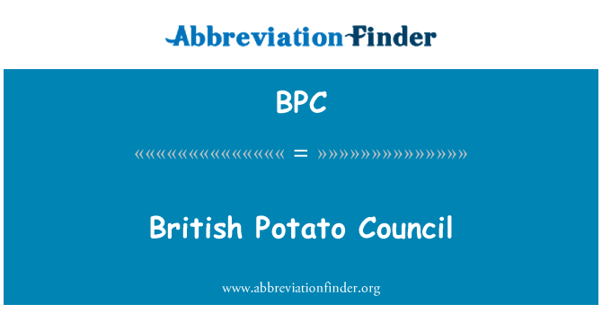 BPC: Картофеля Британский Совет