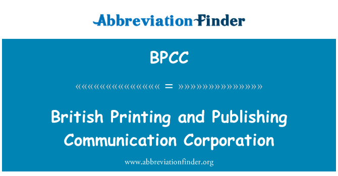 BPCC: Britský tisk a publikování Communication Corporation
