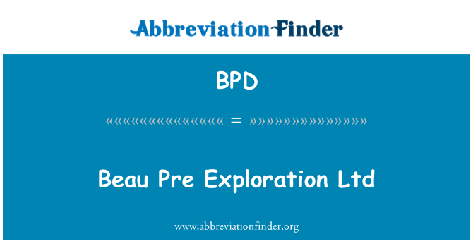 BPD: Beau Pre exploración Ltd