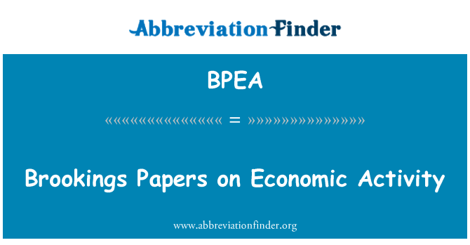 BPEA: Brookings Papiere auf die Wirtschaftstätigkeit