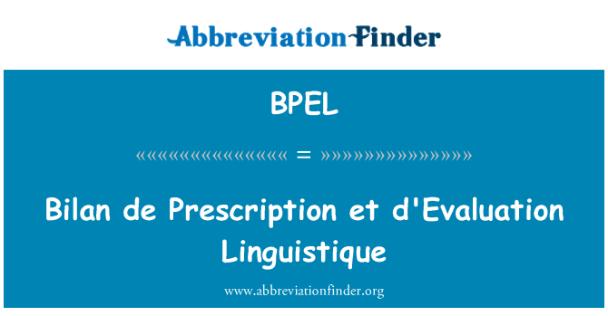 BPEL: Dima de recept et d'evaluering Linguistique