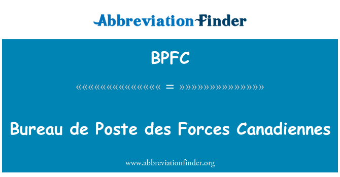 BPFC: Бюрото de Poste des сили Canadiennes