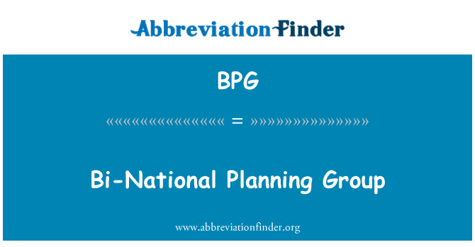 BPG: Grupo de planificación binacional