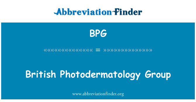 BPG: 영국 Photodermatology 그룹