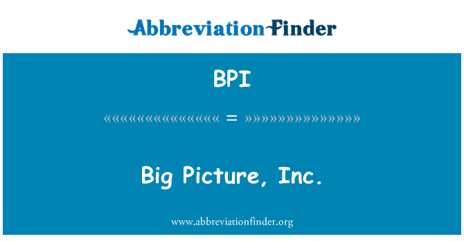 BPI: Big Picture, Inc.