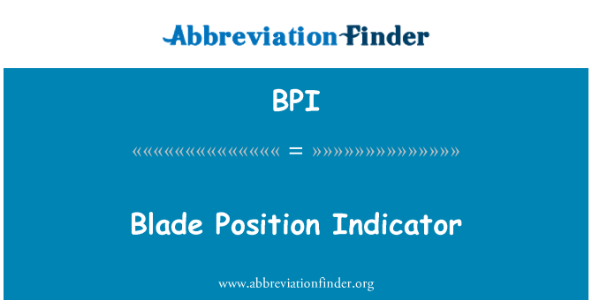 BPI: Indikátor pozice čepel