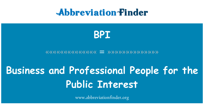 BPI: Virksomhet og profesjonelle folk for allmenne