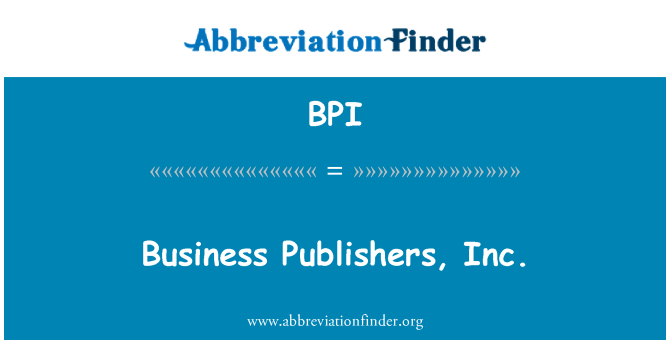 BPI: ธุรกิจสำนักพิมพ์ อิงค์