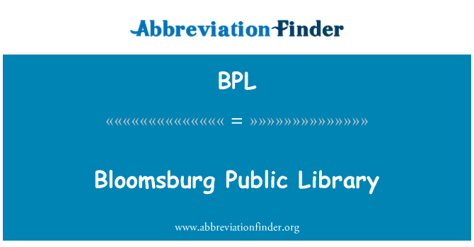 BPL: Perpustakaan Umum Bloomsburg