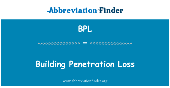 BPL: Building Penetration Loss