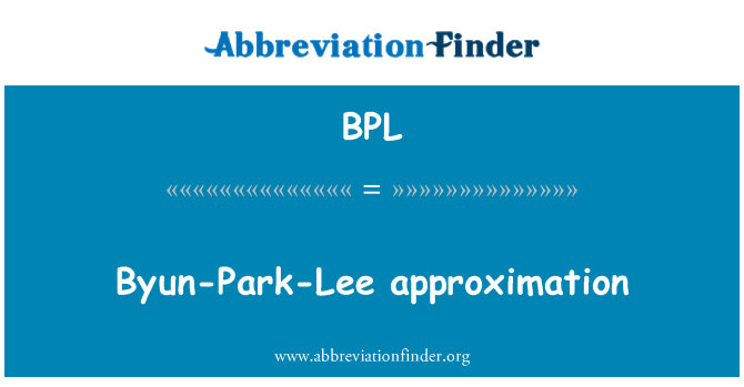 BPL: Byun-Park-Lee közelítéséről