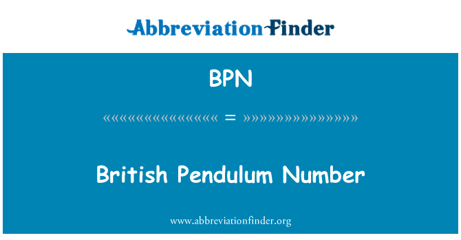 BPN: Britų švytuoklės numeris