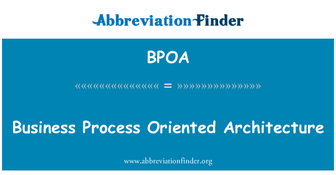 BPOA: Архитектура, ориентирана към бизнес процес