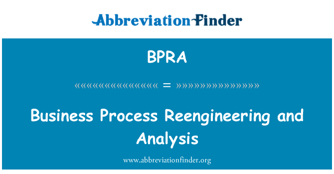 BPRA: Business Process Reengineering a analýza