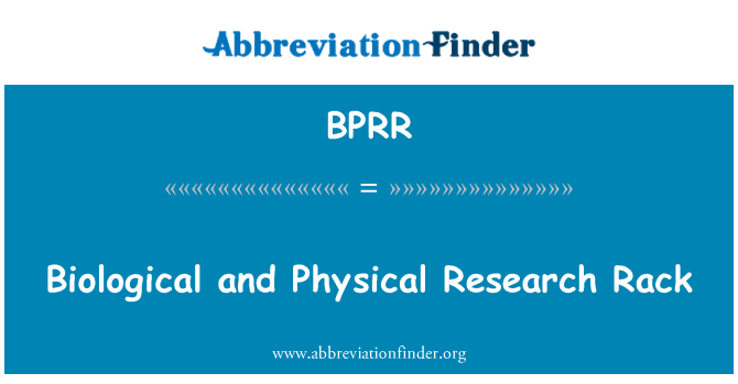 BPRR: Биологические и физические исследования стойку
