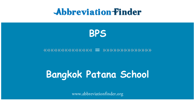 BPS: Bangkok Patana école