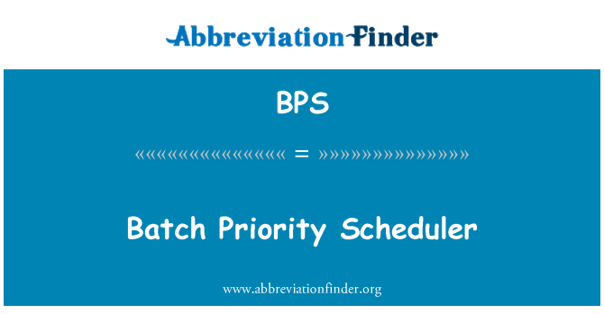 BPS: Batch-Priorität-Planer