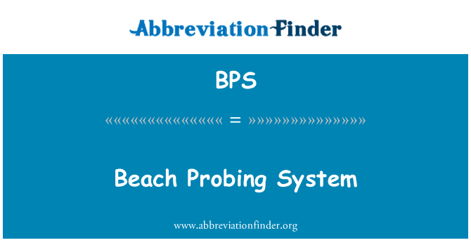 BPS: Stranden sondering System