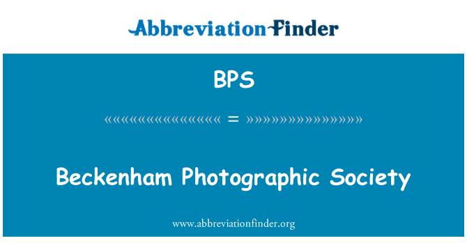 BPS: Société photographique de Beckenham