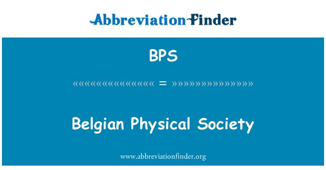 BPS: Belgiska Physical Society