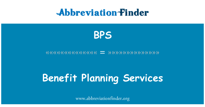 BPS: Benefis pou planifye sèvis