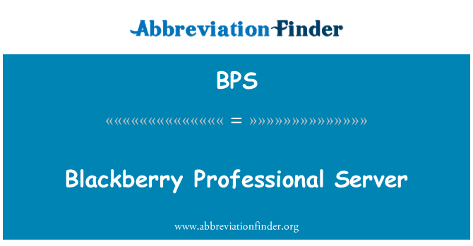 BPS: 블랙베리 전문 서버