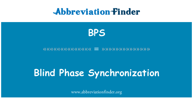 BPS: Blind fase synchronisatie