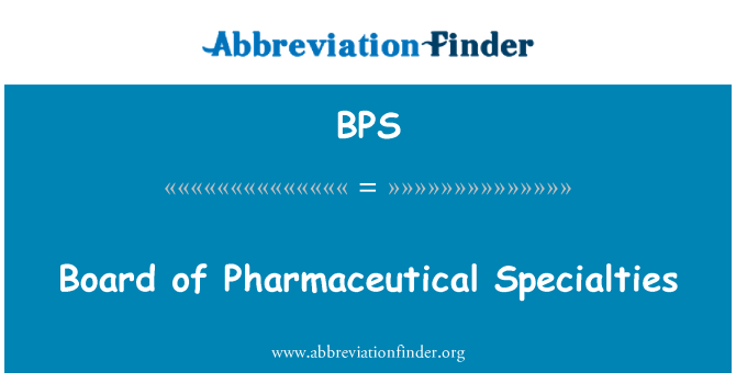 BPS: Junta d'especialitats farmacèutiques