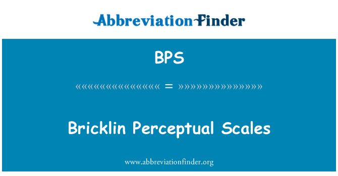 BPS: Perception balans Bricklin