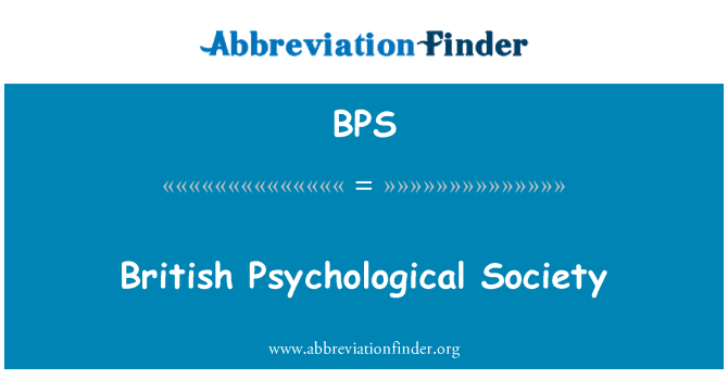 BPS: ब्रिटिश मनोवैज्ञानिक सोसायटी