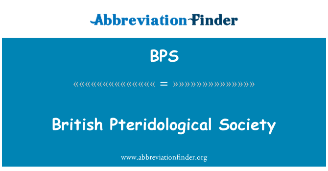 BPS: Brytyjskie Towarzystwo Pteridological